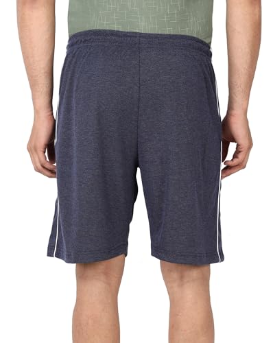 Image of Particle Men's Plus Size Bermuda Lounge Shorts | 230 GSM Ribbed Cotton | Half Pants with Twin Piping | Home, Walk, Travel & Casual Wear | XL to 5XL | Waist 34-52 Inch | 5 Colours