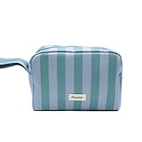 PONETTE - Neceser Menorca – con Cremallera Resistente y asa – Gran Capacidad, Plegable y Ligero – Diseño Actual a Rayas – Bolsa de Aseo Playa, Piscina, Viaje, Gimnasio y Uso Diario – Marca Española