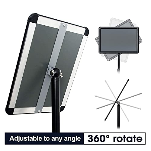 Mutualsign Heavy Duty Sign Holder Poster Stand 8.5"X 11" Floor Standing Sign Holder Adjustable Pedestal Sign Stand With Cast Iron Base For Display/Advertisement (Black) #TOP7