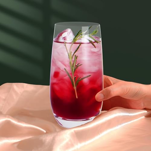 Image of Premium Juice Glasses Drinking Glasses,Highball Lead-Free Glasses,Tumblers for Water,Juice,Beer,Cocktail and Mixed Drinks - Pieces,Transparent (Bubal Glasses,6 Count (Pack of 1)) - 350 Ml
