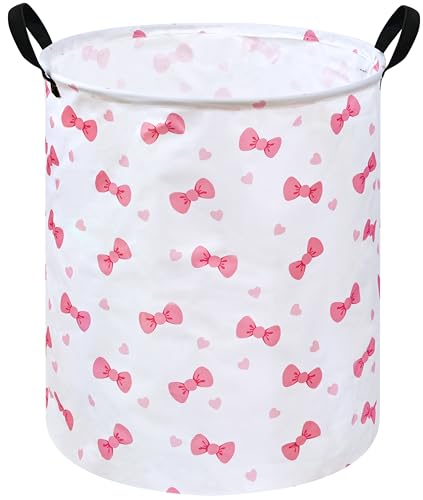 Image of 19.7 inch Round Kids Laundry Basket Gift Basket Storage Laundry Hamper Laundry Basket Baby Toys Nursery Bin with Handles,Storage Basket for Kids Room Bedroom Decor