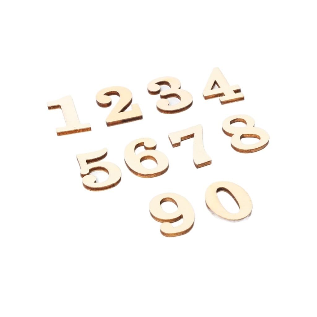 Legno Grezzo Rotondo, Numeri in Legno ritagliati 3 cm x 3 cm x 0,3 cm Confezione da 10 for Decorazioni Artigianali Fai da Te