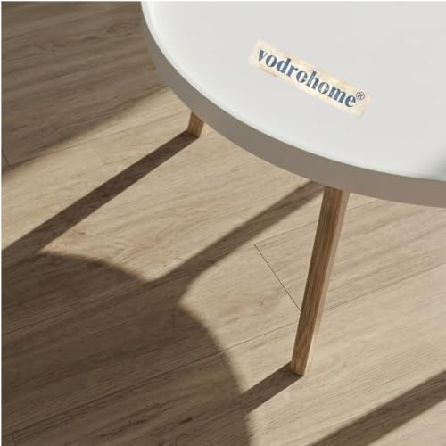 Image of Mango Solid Wood Coffee Table - Round Centre Table with- Mango Ideal Tea Table for Living Rooms C#045 (White Deco and Natural)