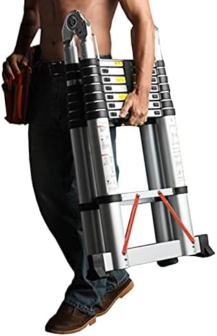 Telescoping Ladder Household RV Work Expansion Telescoping Ladder, Heavy Duty Aluminum 2-in-1 A-Frame Extendable Ladder with Stabilizer Bar, 330 Lb Capacity CE Standard (Size : 4.1M/13.5FT)