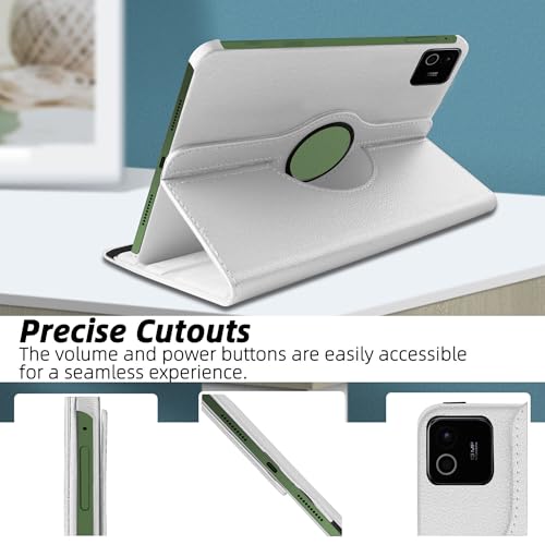 Image of TGK 360 Degree Rotating Flip Cover Case for Xiaomi Mi Pad 8 /8 Pro /Mi Pad 7 /7 Pro 11.2 inch Tablet (White)