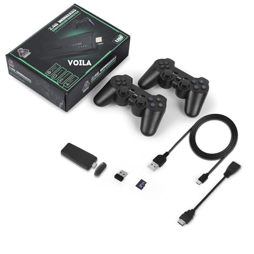 Image of Voila M8 Retro Gaming Console - 4K HD TV Stick with 10,000+ Electronic Games, Portable Linux Game System, Dual Wireless Gamepads, Plug & Play Entertainment for All Ages