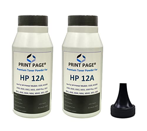 Image of Ultra Dark Toner Powder for Use in 12A, 15A, 49A, 53A, 55A, 28A, 26A, 05A, 280A, 79A, 16A, 11A, 51A, 64A, FX9, 103, 703, 903 (Pack of 2)
