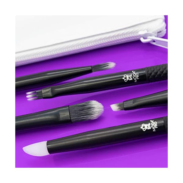 Moda-Royal-Langnickel-BMX-GE6-Make-up-Pinsel-Set-mit-Tasche-inkl-Concealer-Glam-Topper-Wisp-Spitzer-Liner-abgewinkelter-Liner-Schwarz-6-teilig Moda Royal & Langnickel BMX-GE6 Make-up-Pinsel-Set mit Tasche, inkl. Concealer, Glam Topper, Wisp, Spitzer Liner…