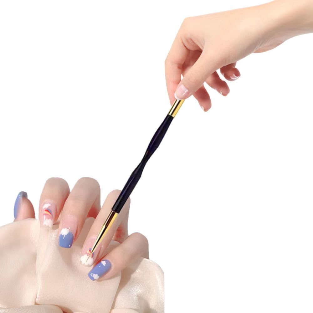 Pennelli per Unghie, 3 Pezzi di Pennelli per Unghie in Gel, Pennelli Nail Art, 2 in 1 Dual-ended Nail Art Pennelli, per Manicure