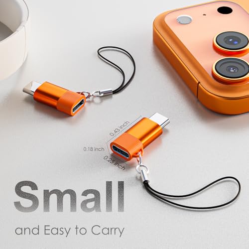 Image of 4 Pack Lightning to USB C Adapter for iPhone 15 /16 /17 /17 Pro Max, for iPhone 17 /16 Charger, Fast Charging & Data Transfer, Type-C Charger Connector Cable, Not for iPencil /Headphones /OTG (Orange)