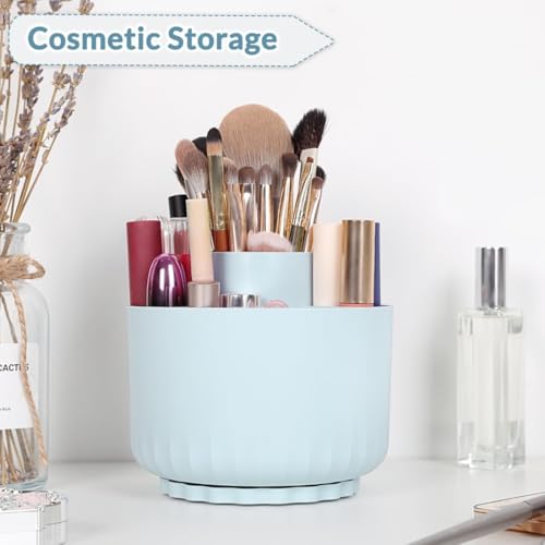 Image of SKYDUE 360 Degree Rotating Desk Organizer, Dual-Purpose Pencil Pen Holder for Desk, Rotating Pencil Cup with 5 Slots, Office Supplies, Desk Decor for Office, School, Home