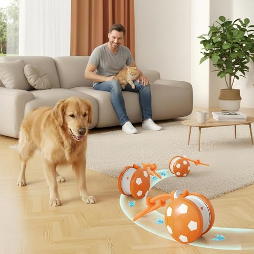 Boule roulante interactive pour chats avec corde de queue - 3