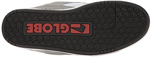 Image of Globe Mens Fusion Skate Shoes, Grey /White /Red, 14 M US