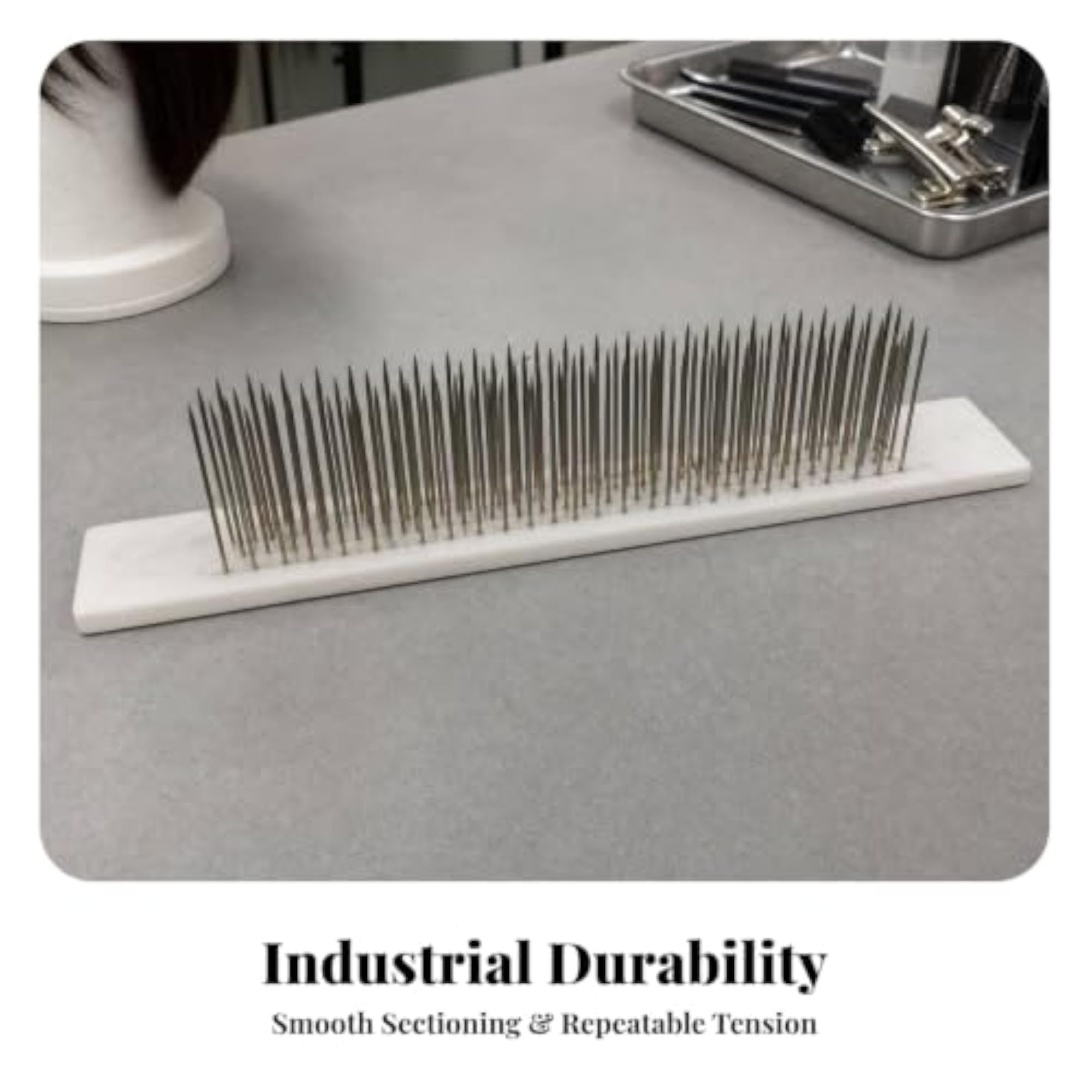 Rigid Hairpiece Teasing Board with Metal Pins