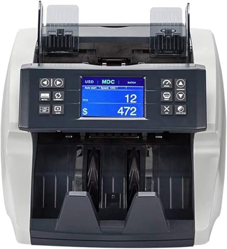 Máquina contadora de dinero con detección de falsificaciones, 1000 billetes por minuto, pantalla LED, perfecta para bancos y pequeñas empresas