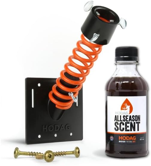 HODAG Licking Branch Mock Scrape Kit for Whitetail Deer – Buck Attractant & Lure - Includes 8 oz AllSeason Hunting Scent – Dripper & Hemp Rope Alternative – Attach to Any Tree with Spring Design