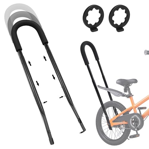 CHRI Fahrradstange für Kinderfahrrad Lernhilfe Stange Fahrrad Universelle Schubstange Länge Verstellbar 21-29zoll für Fahrräder und Laufräder Komfortabler Griff ohne Sich bücken zu Müssen