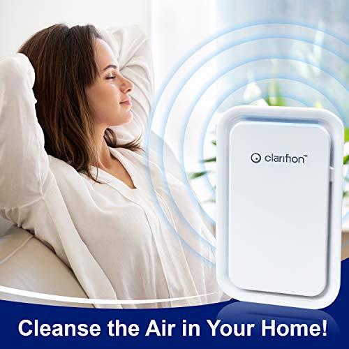 Clarifion - Negative Ion Generator with Highest Output (10 Pack) Filterless Mobile Ionizer & Travel Air Purifier, Plug in, Eliminates: Pollutants, Allergens, Germs, Smoke, Bacteria, Pet Dander & More