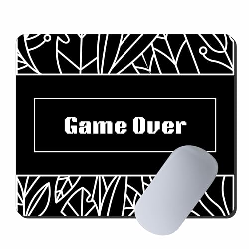 Image of Game Over Printed Mouse Pad 9 x 7.5 Inch | Non-Slip Rubber Base | Smooth Surface Mouse Mat for Office, Home, Gaming Desk