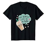 Kids My Auntie Loves Me A Latte Aunt Gift For Girl Boy Toddler T-Shirt