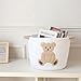 INough Cotton Rope Basket Toy Storage Baskets for kids Laundry Hamper, Gift Basket Empty Baby Shower Baskets with Handles, Cute Bins Blanket Stuffed Animal Storage for Nursery, Living Room Decor, Bear