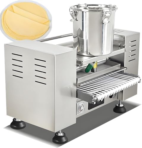 Stainless Steel Crepe Maker Machine with Control Panel - Automatic Heat Dissipation, Uniform Heating, 8-Inch Electric Pancake Maker for Bakeries, Restaurants, and Cake Shops