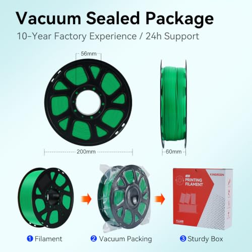 Image of Kingroon Red Yellow Blue Green PLA Filament 1.75mm, 4kg Spool (8.8lbs), + /- 0.02mm Accuracy, Vibrant Color 3D Printer Filament, Fits for Most FDM 3D Printers