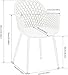 buybyroom Gartenstuhl 4er Set, Outdoor Stuhl mit Armlehne, Armlehnensessel Loungesessel Lehnstühle, Gartenstühle 120 kg belastbar, Weiß