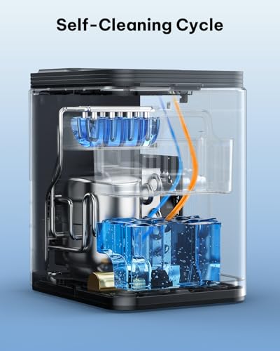 Image of Silonn Ice Maker Countertop, 8 Ice Cubes in 6 Mins, 26.5 lbs /24H, 2 Bullet Ice Sizes, Self-Cleaning Bullet Ice Maker, Portable Ice Machine for Kitchen, Party, Office, and RV Camping