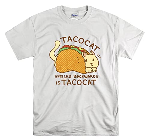 T-shirt Tacocat blanc S fini les hauts inconfortables homme femme