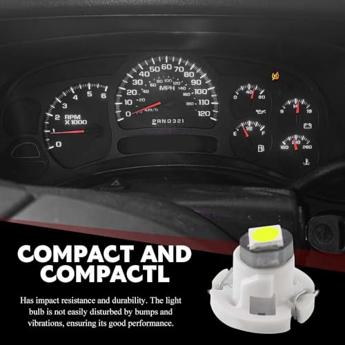 Image of 10PCS T4.2 Led Bulb Neo Wedge 10mm Base, Car Interior Dash Light, 12V IP65 Waterproof 3030 Chip LED Super Bright A /C Indicator Light, Climate Control Switch Indication Bulb for Cars (White)