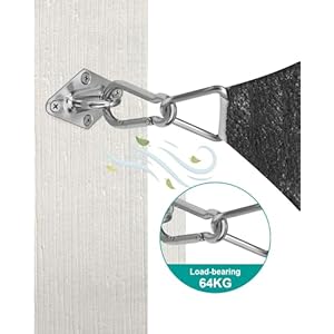 Sun Shade Sail Hardware Kit, 5 Inch 304 Stainless Steel Sunshades Canopy Installation Kit for Garden Rectangle & Triangle Shade Sails, Heavy Duty Shade Sail Fixing Accessories, Awning Attachment Set Sun Shade Sail Hardware Kit 5 Inch 304 Stainless Steel Sunshades Canopy Installation Kit for Garden Rectangle Triangle Shade Sails Heavy Duty Shade Sail Fixing Accessories Awning Attachment Set