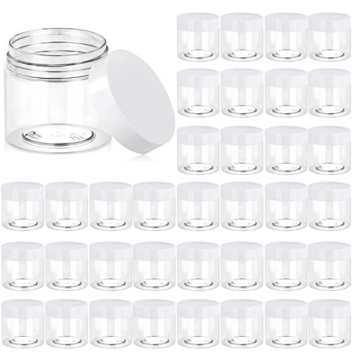 Image of Eternal Moment 36 Pack 6 OZ Plastic Jars Clear Cosmetic Container with Lids