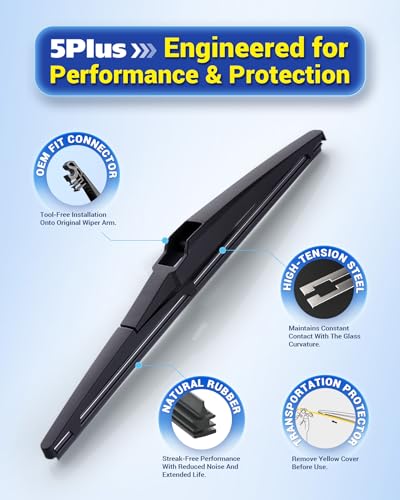 Image of 5 PLUS 8 inch Rear Wiper Blade Replacement for Toyota Prius C 2019-2012 /Lexus CT200h 2017-2011 /Scion xD 2014-2008 Rear Windshield Wiper Blade (8-A)