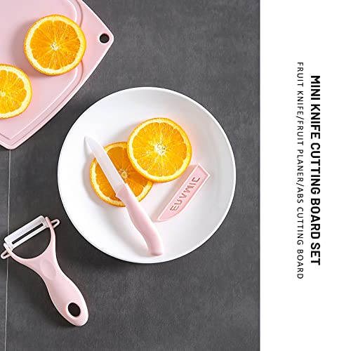 Sadocom Ceramic Knife Set, 3 Pieces Kid Friendly Kitchen Vegetable Fruit Knives Baby Food Preparation Knives With Cutting Board And Peeler (Pink) #TOP6