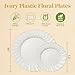 Lullaby 60PCS Ivory Scalloped Plastic Plates with Gold Rim, Disposable Elegant Plates Include 30pcs Dinner Plate 10.25