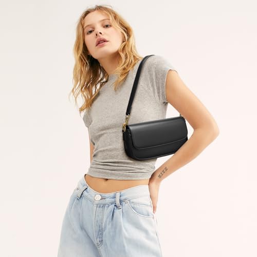 Shoulder Bag For Women Trendy Small Purse Cute Mini Vegan Leather Handbags with 2 Removable Strap3