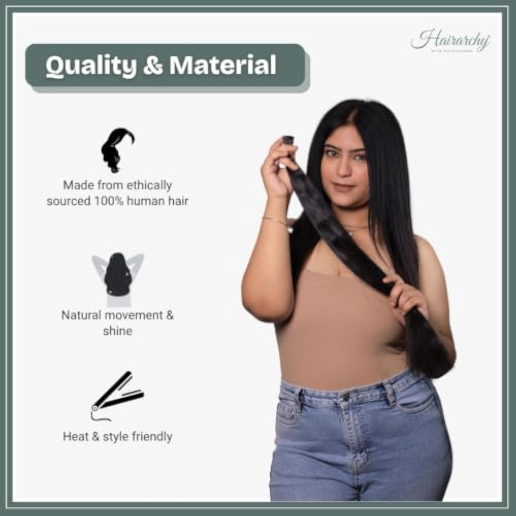 Hairarchy Nano Tip Real Human Hair Extension, 16 Inch Chocolate Brown