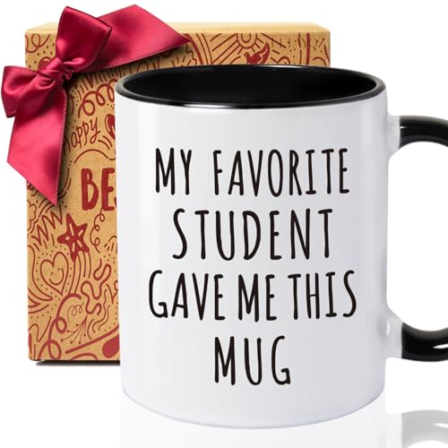 Funny Coffee Mug Gag Mug Gift for Teacher from Student, My Favorite...