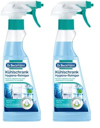 Dr. Beckmann Limpiador higiénico para frigorífico, limpia y neutraliza los olores, con alcohol orgánico, 1 x 250 ml (Paquete de 2)