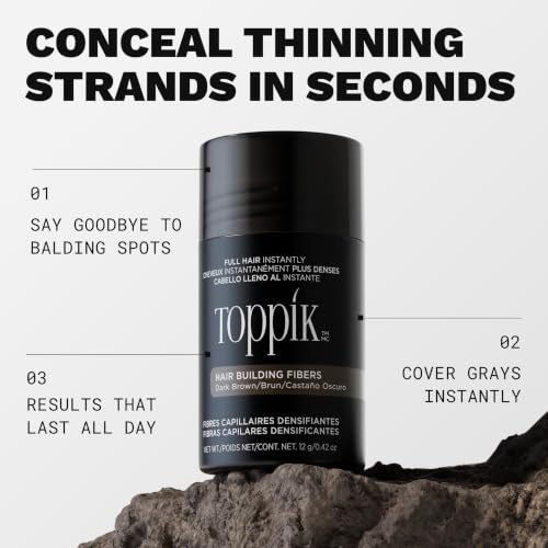 Image of Toppik Hair Building Fibers, Fill In Fine or Thinning Hair Instantly Thicker, Fuller Looking Hair 9 Shades,4 size options