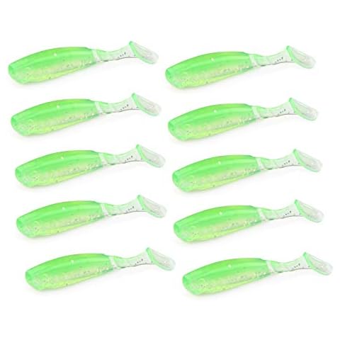 East Rain PVC Artificial Crappie Bass Bait with Paddle Tail(2.16"(5.5cm)/0.08oz.(2.3g)/pcs 10pcs/Pack 10 Colors Option) Cover