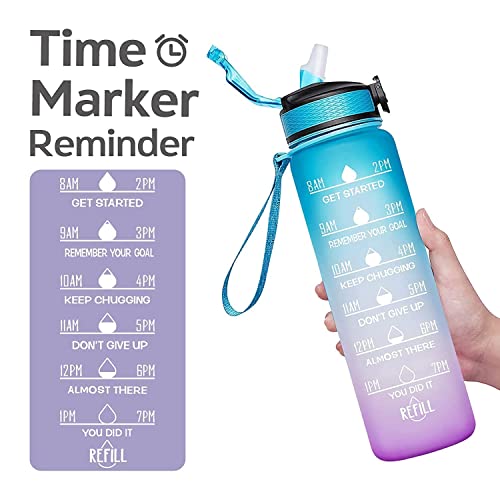 Image of ZUDELLA Silicone Water Bottle-1 Litre Motivational Time Marker-Leak Proof Durable BPA-Free Non=Toxic Water Bottle=(Pack of 1 Multicolor)