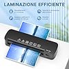 NAHKZNY Plastificatrice A4 Plastificatrice Termica Velocità 260 mm/min Laminatrice a Caldo Adatto per Formato A4 A5 A6 con 15 Fogli di Plastificazione per Casa Ufficio Scuola Ristorazione
