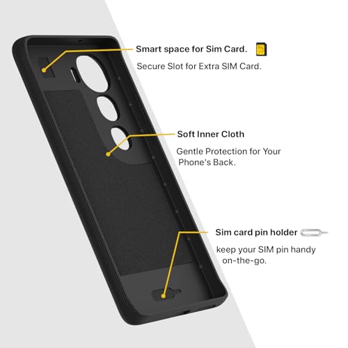 Image of Pikkme Back Cover for Vivo Y400 Pro 5G Soft Grip 3D Hexa Cube Texture Silicone Bumper Case (Black)