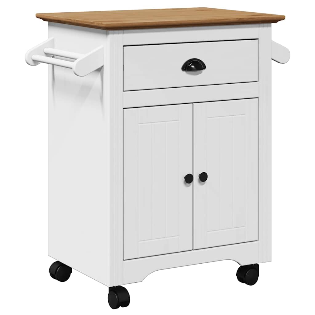 Gecheer Carrello da BODO Bianco e Marrone 72x45x80 cm,Carrellino,Carrello da con Ruote,Carrello portaoggetti,Carrello Credenza,Carrello su Ruote,Carrello di Servizio,P4016876