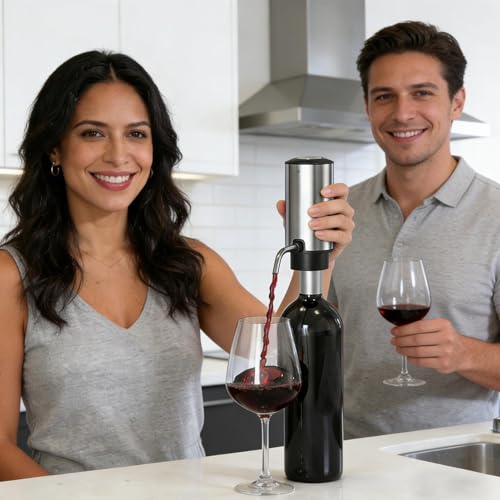 Dispensador de vino eléctrico recargable y aireador portátil para botellas en casa 4