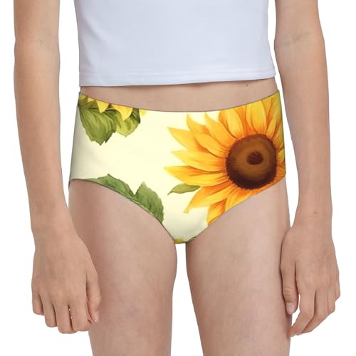 Sunflower Pattern Girls' Underwear Soft Cotton Little Girls Panties Comfort Briefs 7