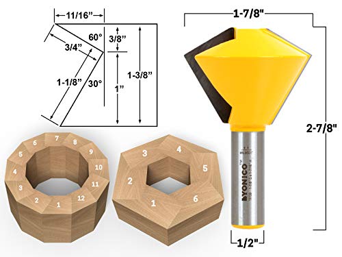 Yonico Birdsmouth Router Bit Set 3 Bit 1/2-Inch Shank 15330 #TOP3