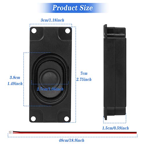 LuluDa 4 PCS Speaker 3 Watt 8 Ohm Mini Speaker 8ohm 3w Loundspeaker Micro Linksys HDMI Speaker For Small Electronic Projects Advertising Machines LCD TV Monitors Black